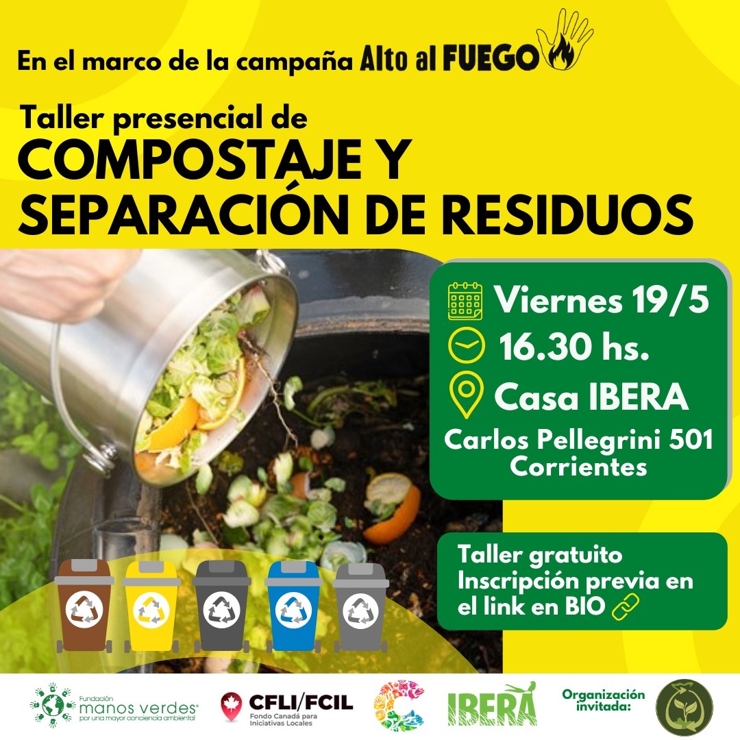 En Corrientes capital se dictará un taller presencial de Compostaje y Separación de Residuos
